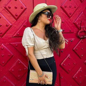 Express Linen Puff Sleeve Blouse – Size Small